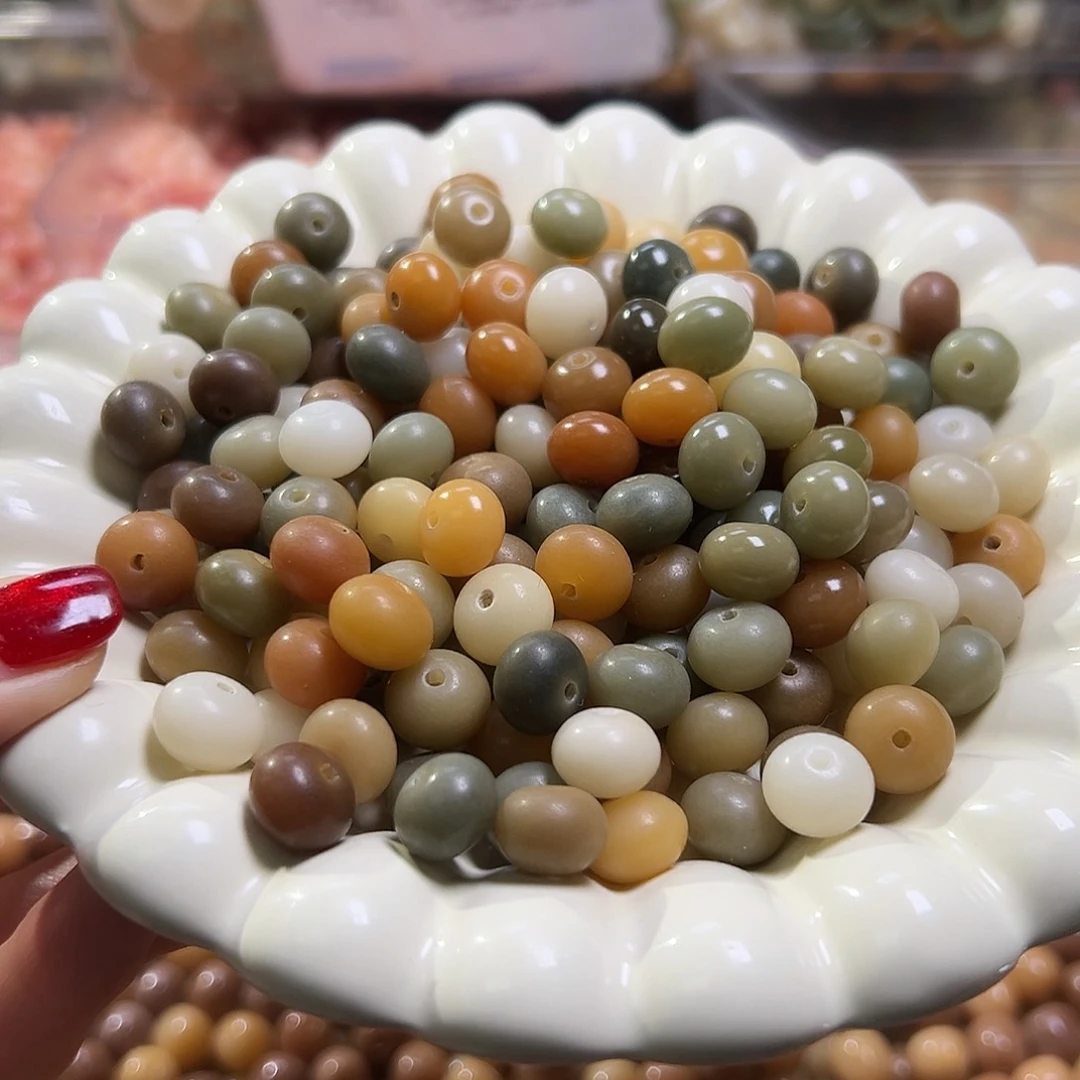 菩提根/象牙果吊坠100颗干磨唐三彩算盘卡12