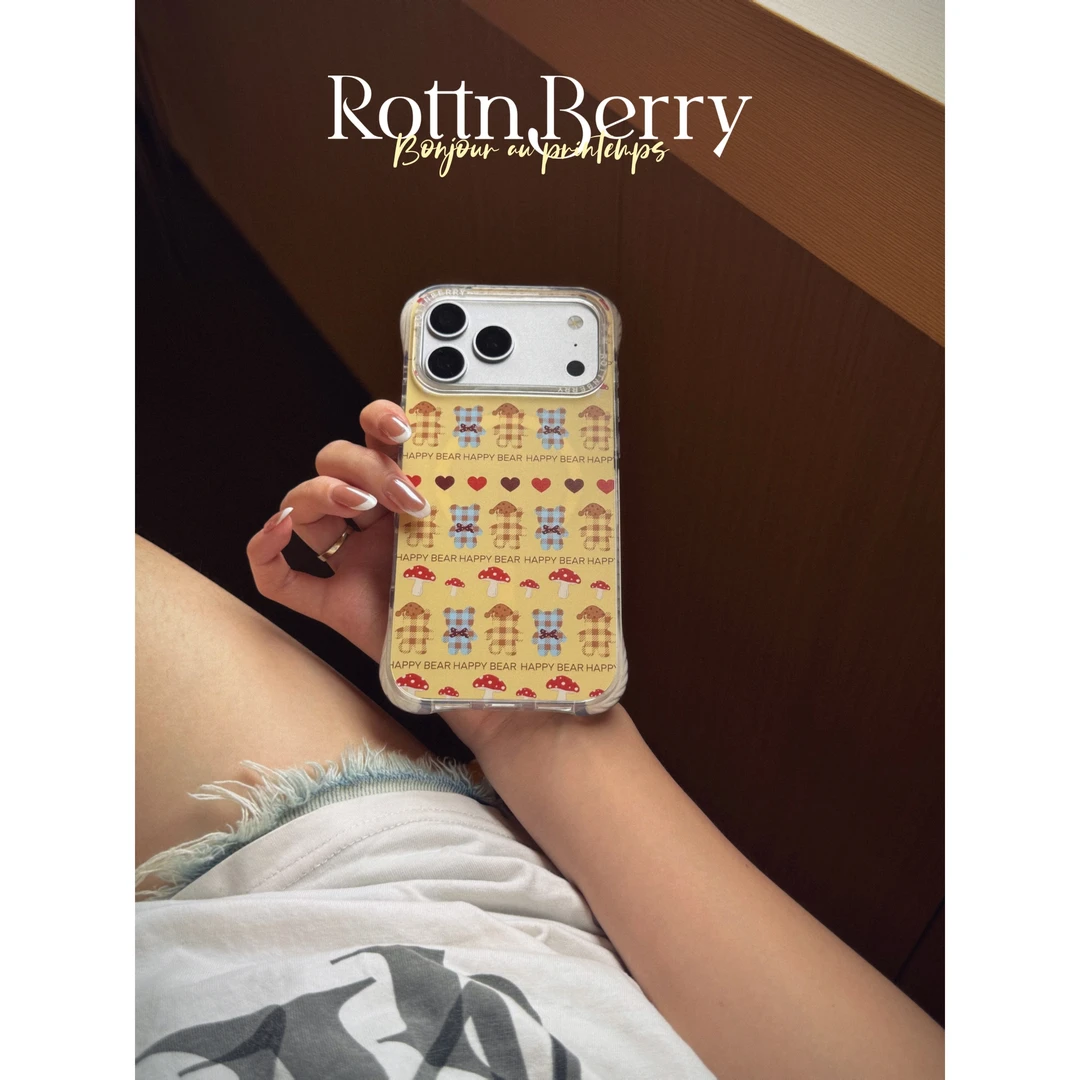 RottnBerry · 奶黄小熊云朵壳 爱心小熊手机壳iPhone 17 Pro Max