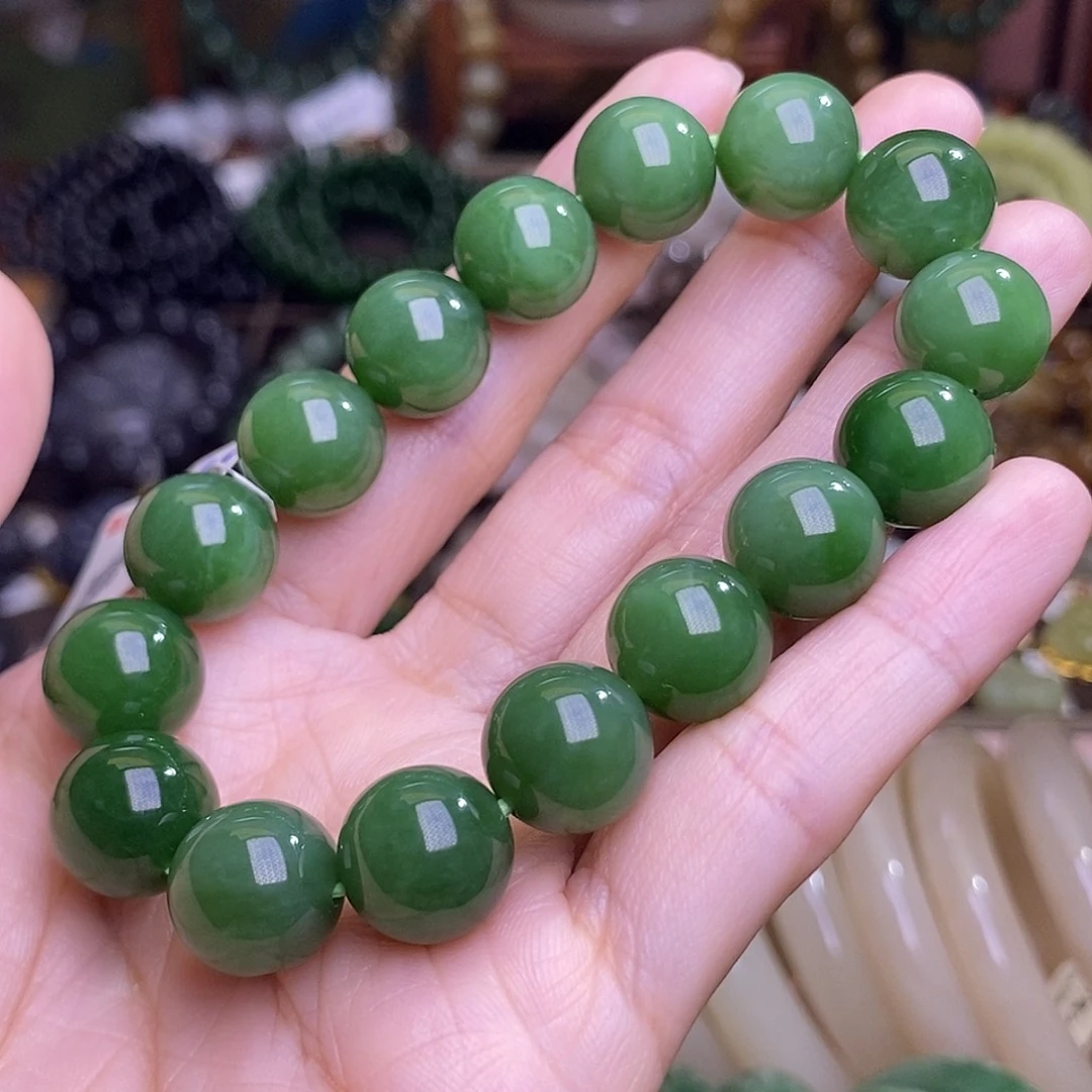 和田玉未镶嵌颈饰猫眼碧玉手链约12MM