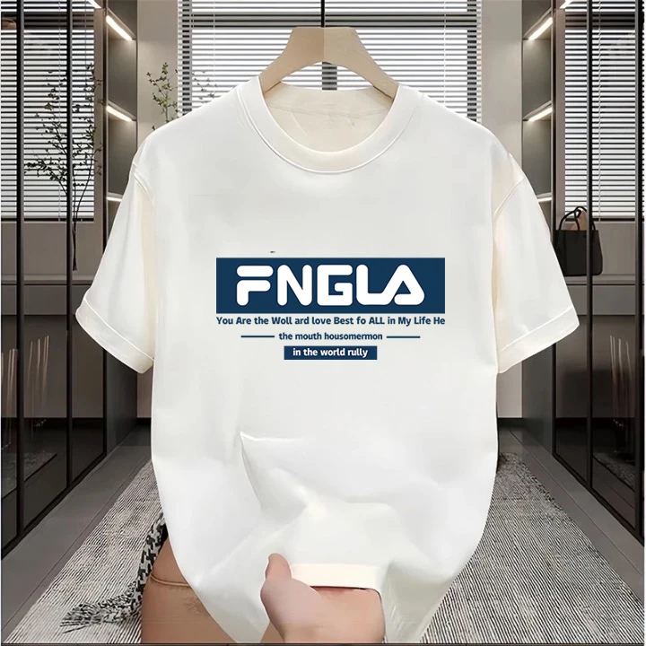 轻奢潮牌斐家T恤男士2025春夏季新款字母纯棉恤短袖宽松半袖体恤