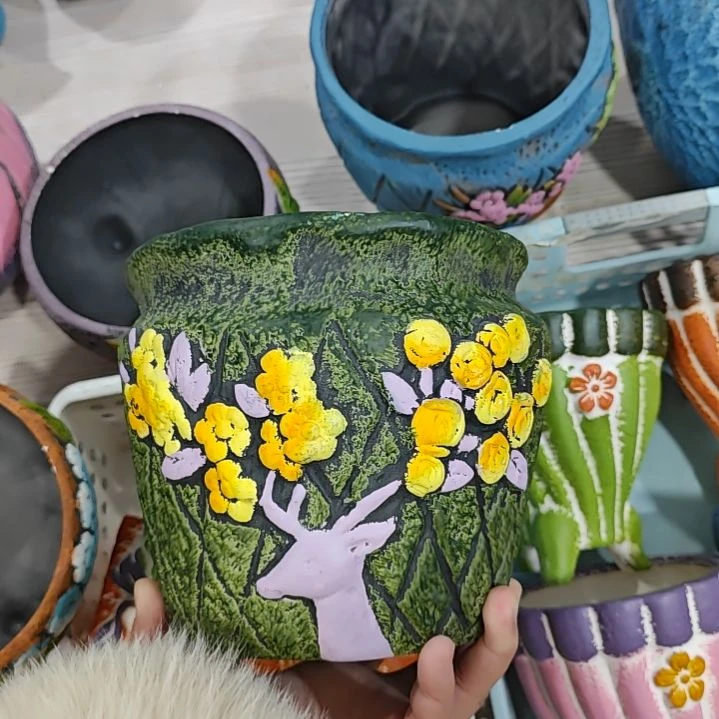 红陶吸水透气的白陶花盆凑满12发货