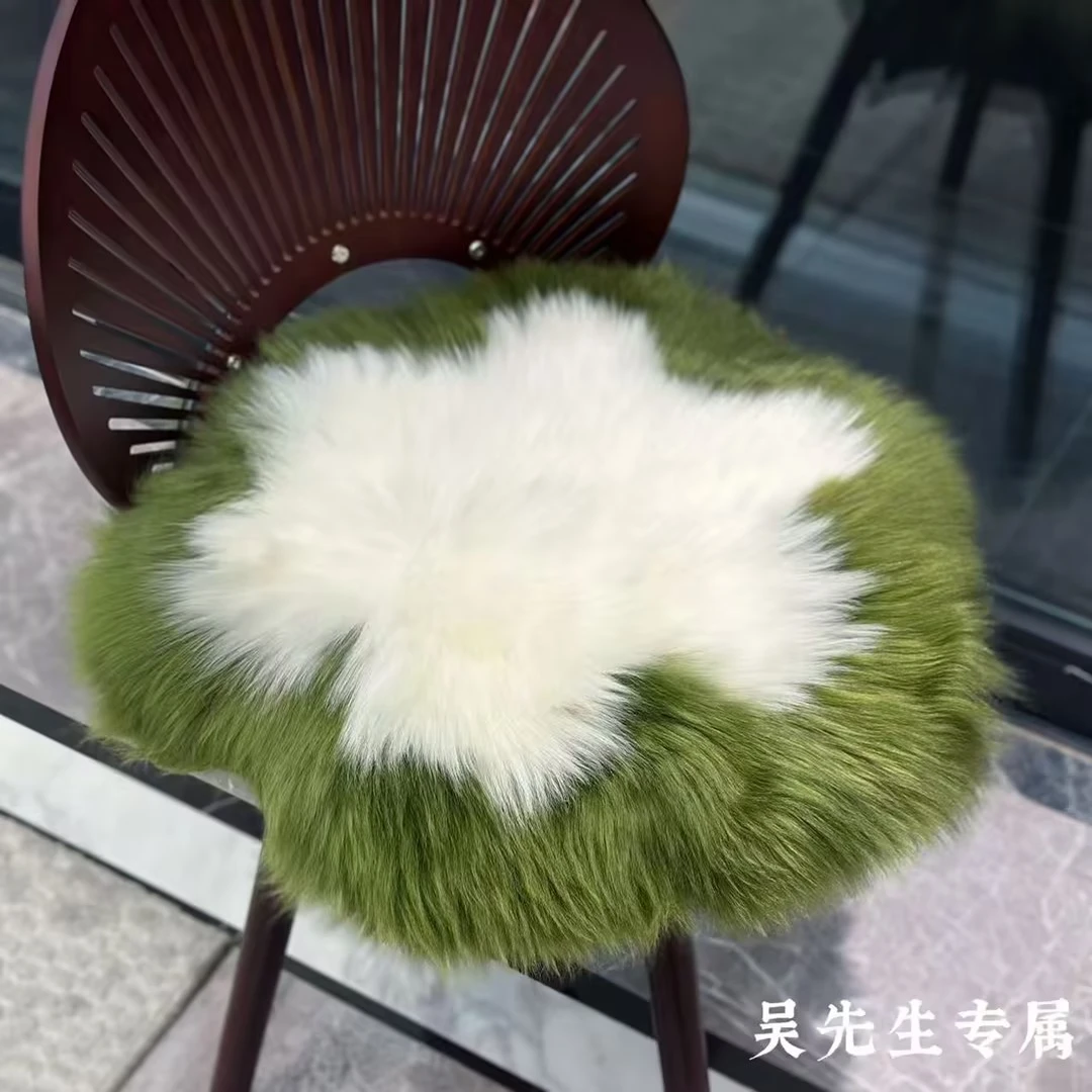 新西兰进口羊毛垫圆垫羊毛皮草坐垫椅子垫沙发垫飘窗垫蒲团窗台垫