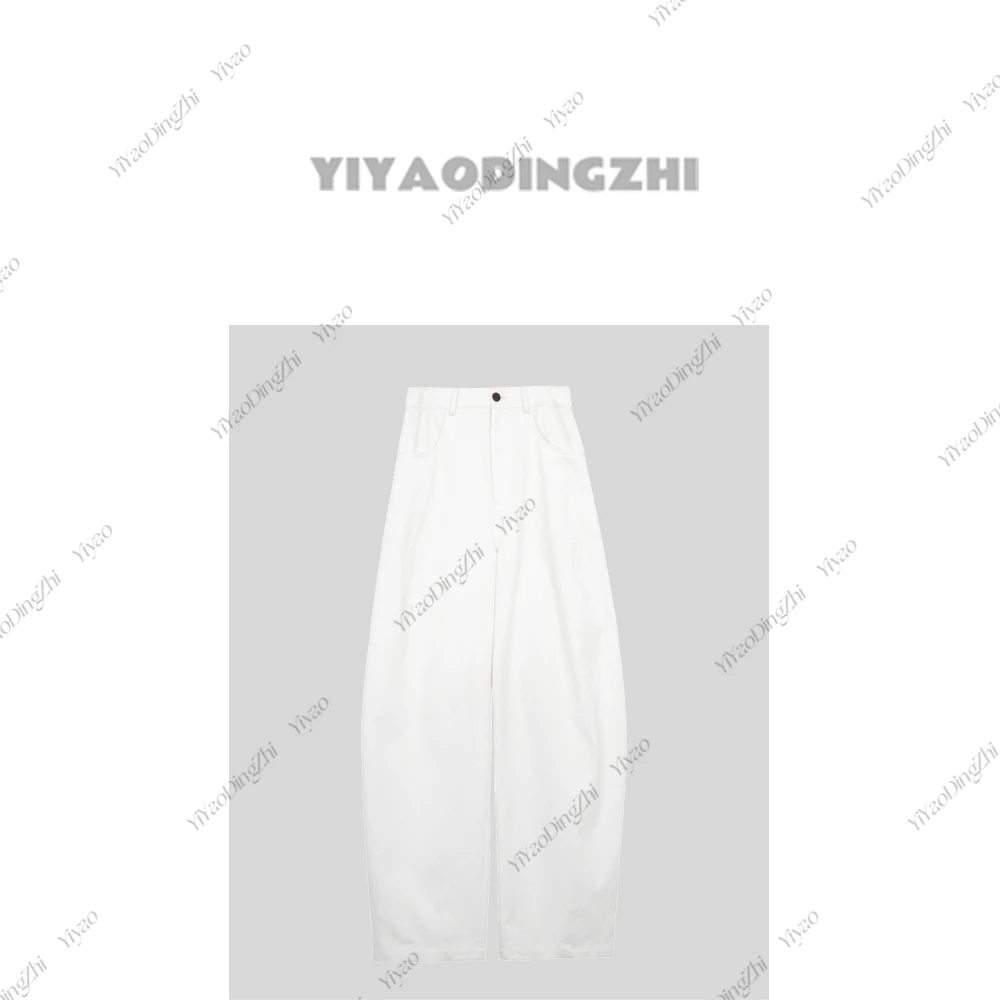 【亦瑶定制】白牛/牛仔裤 高端时尚休闲百搭气质弯刀裤款5CKDX8987