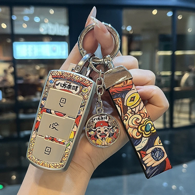 适用大众钥匙套老款CC汽车壳16款迈腾B7高端国潮蔚揽保护包扣男士