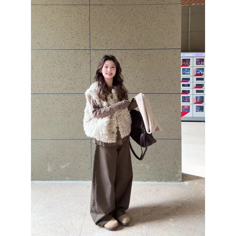 高级感叠穿马甲背心女碎花打底衫休闲宽松小众气质坎肩外套两件套