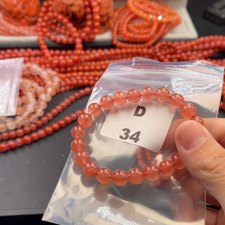 南红玛瑙未镶嵌多样性发货默认微瑕称重8mm