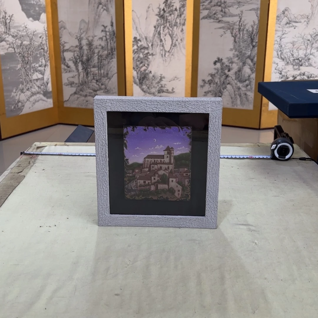 瓦***流绘画屏风框画茶空间设计
