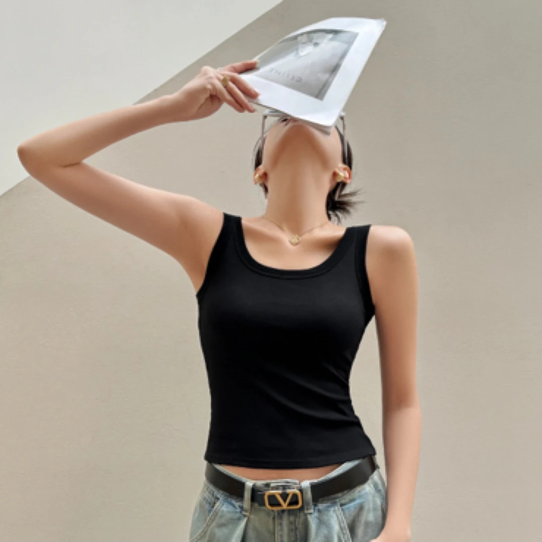 修身型带胸垫吊带修身美背可内搭外穿  默认瑕疵 不退不换