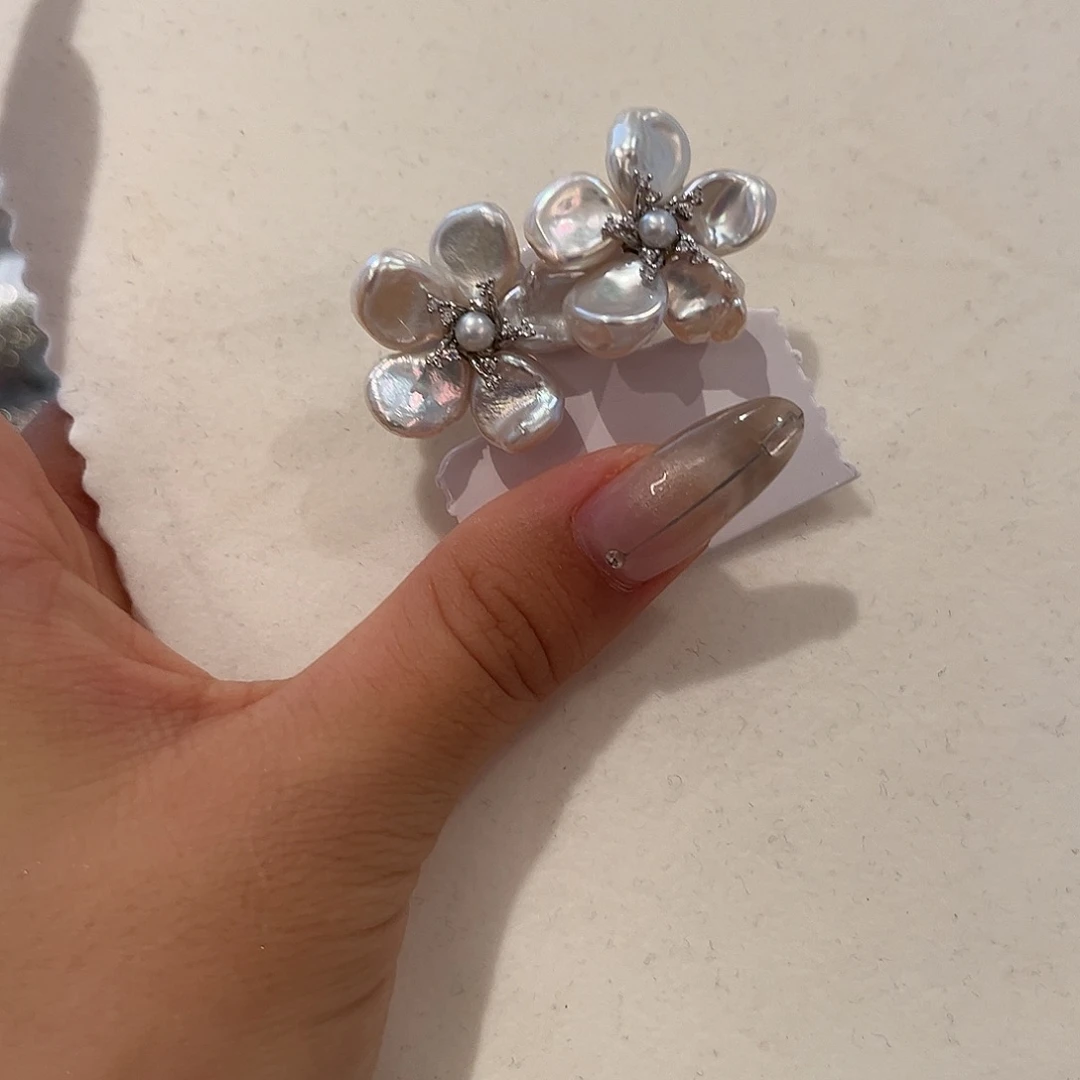 合金淡水珍珠耳饰