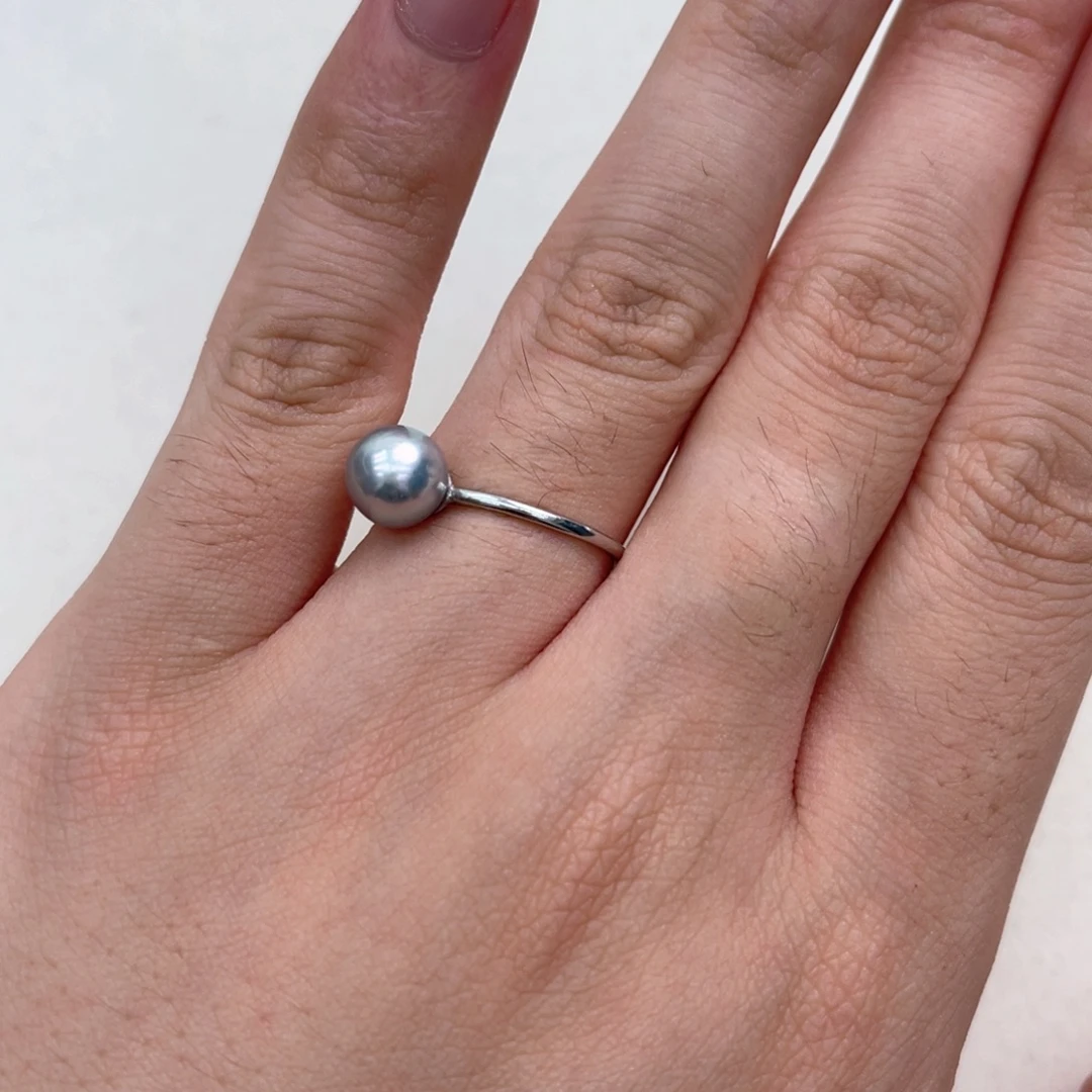 海水珍珠戒指银S925镶嵌