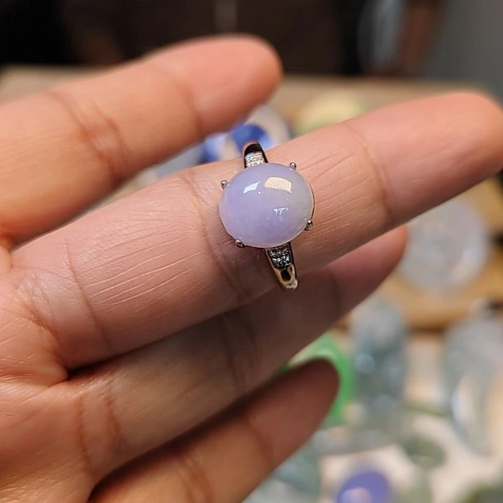 翡翠戒指合金呀*天然翡翠戒面