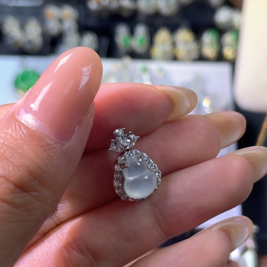 翡翠银S925镶嵌颈饰吊坠