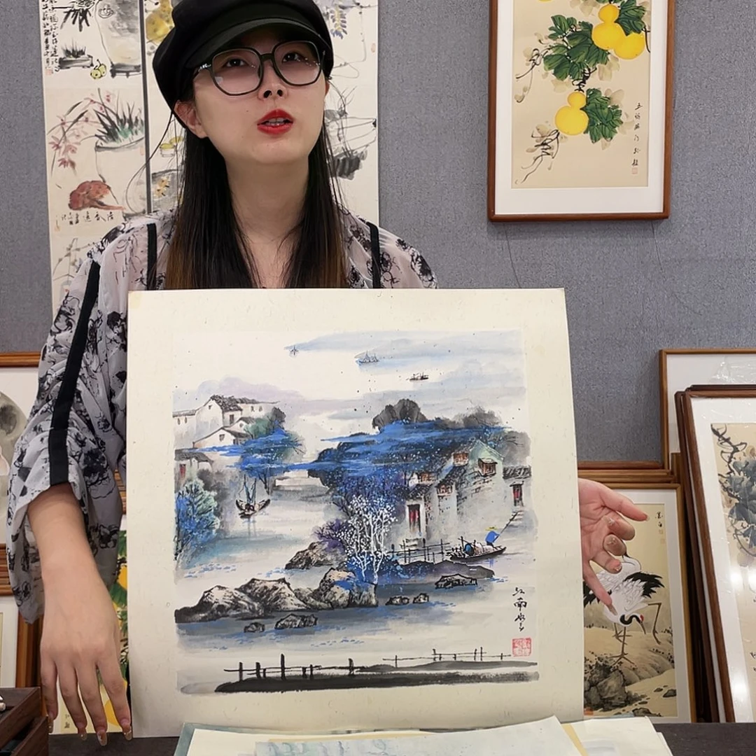 吞***吞书法手绘带框尺寸：36*69