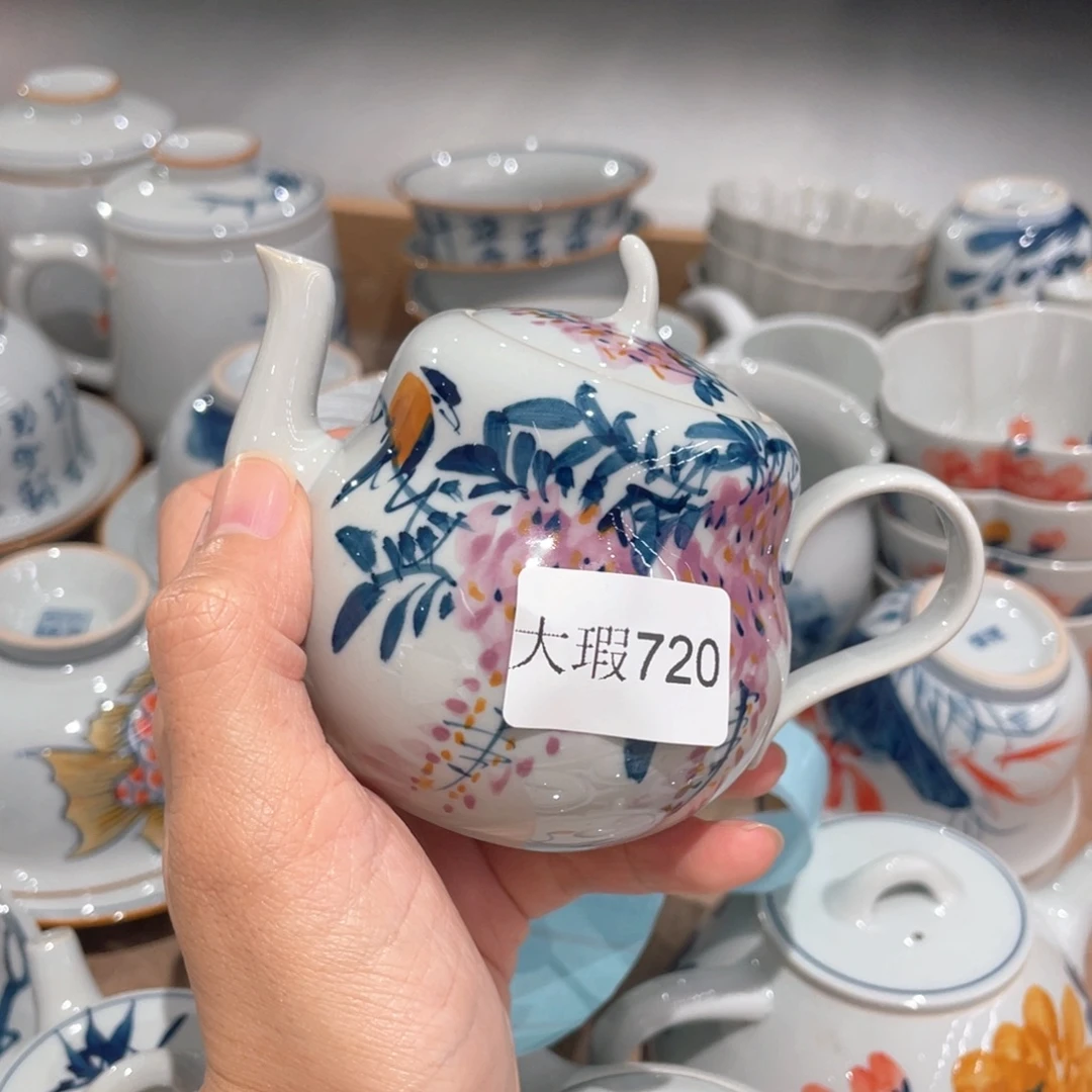 釉下手绘茶具微瑕