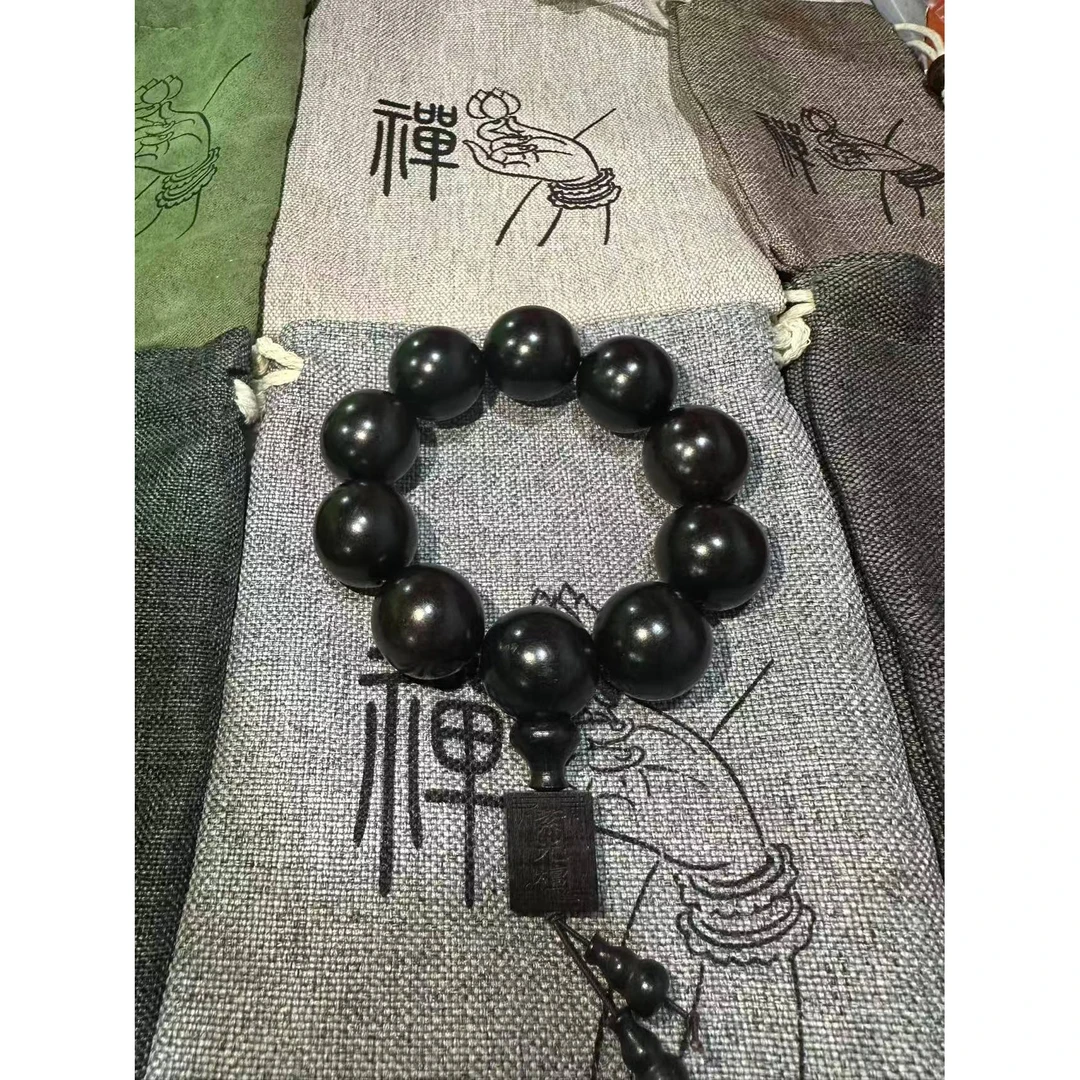 A1 黑檀佛珠单圈手串男女款卡25  564 (配A1礼盒)