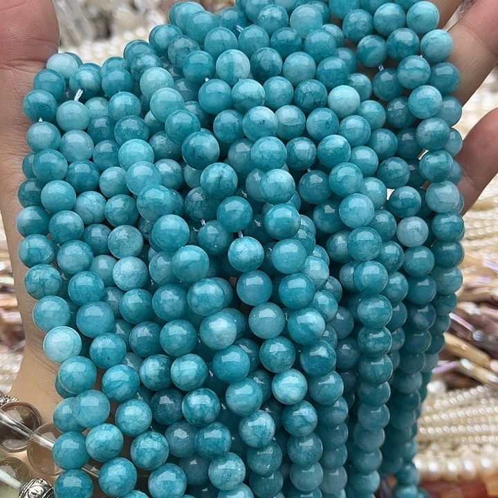 玛瑙/玉髓未镶嵌珠宝半成品2条8mm左右天河石