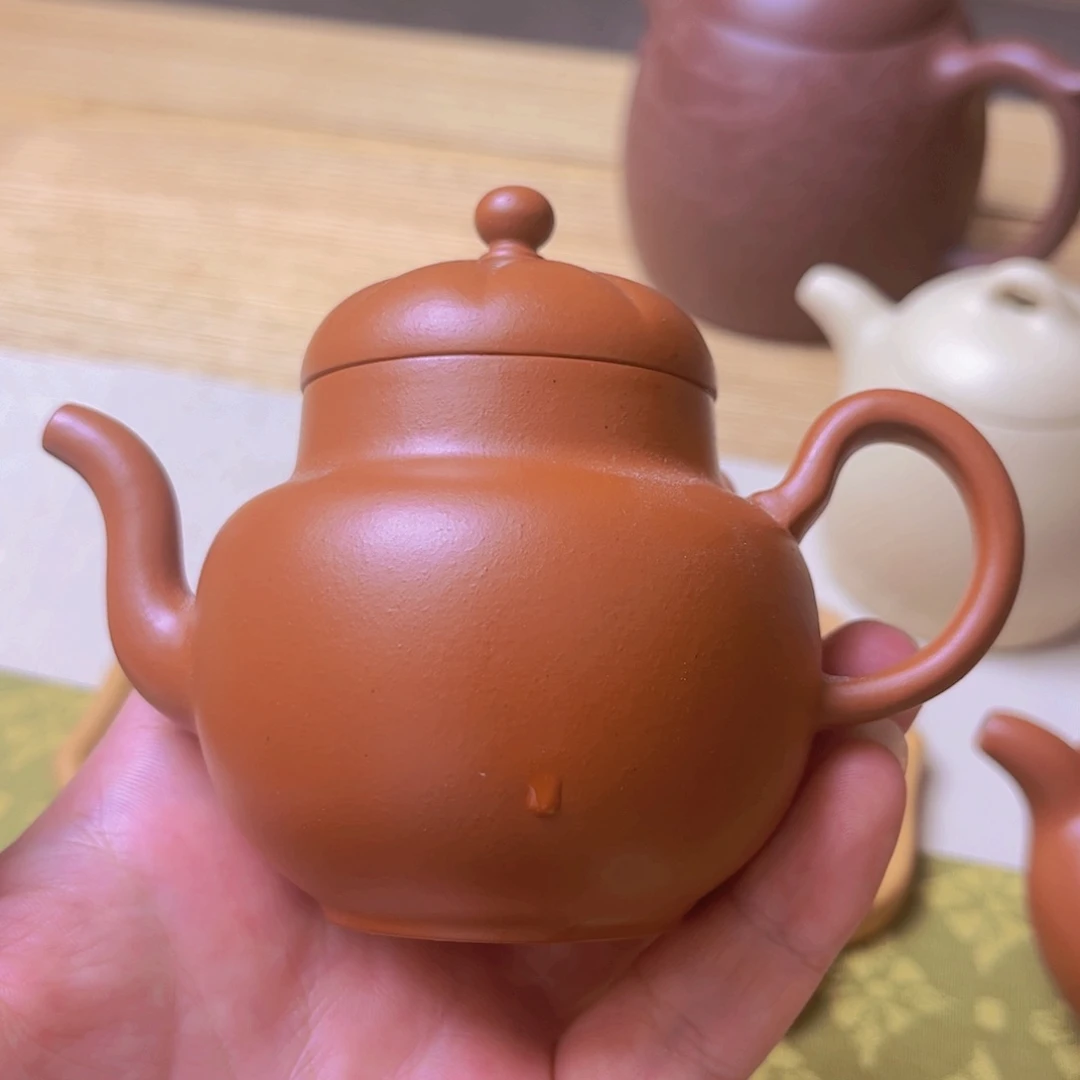 茶壶紫泥悯*朱泥半手小壶