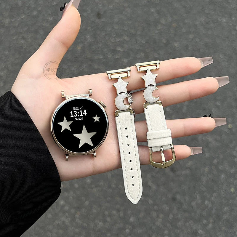 适用华为gt5表带秋冬新款表链gt4手表带真皮5pro腕表女watch4gt32