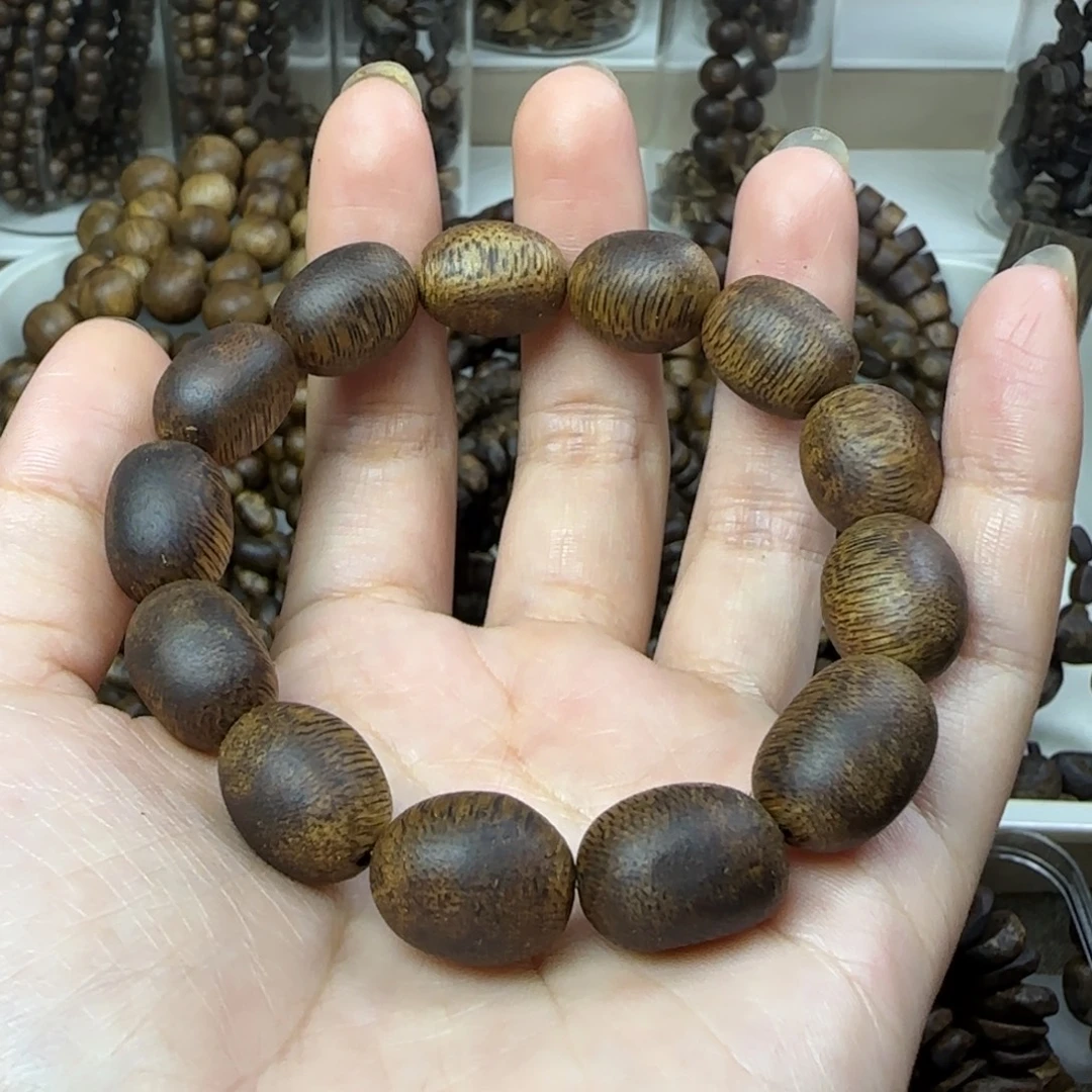 沉香手串单圈留疤老料13.5克绿奇楠1.2规格