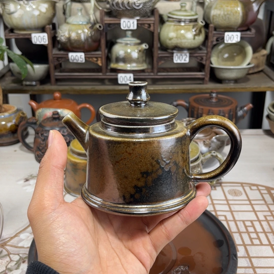 210cc白泥柴烧德钟壶，古法传承裸坯柴烧