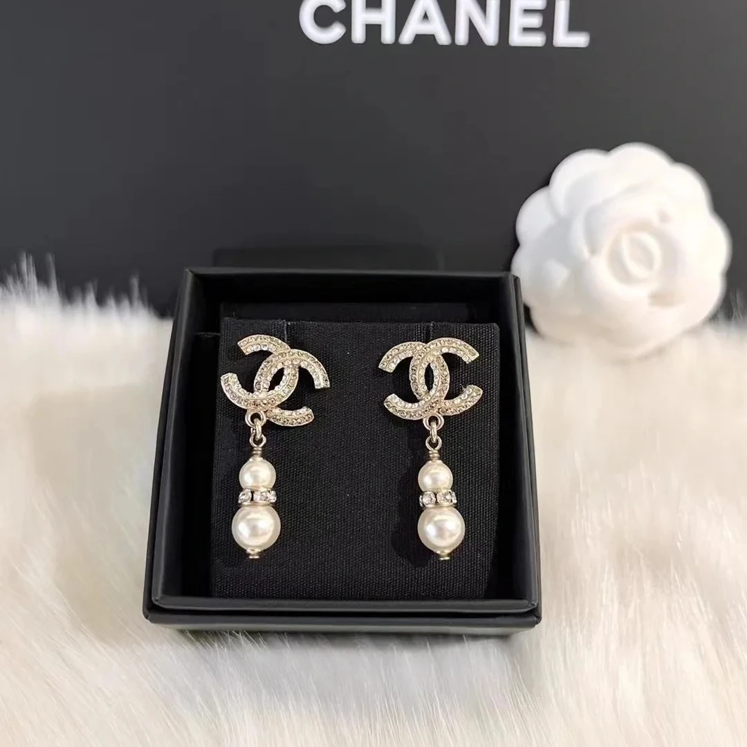 全新未使用 Chanel/香奈儿 耳环珠葫芦金色经典气质时尚