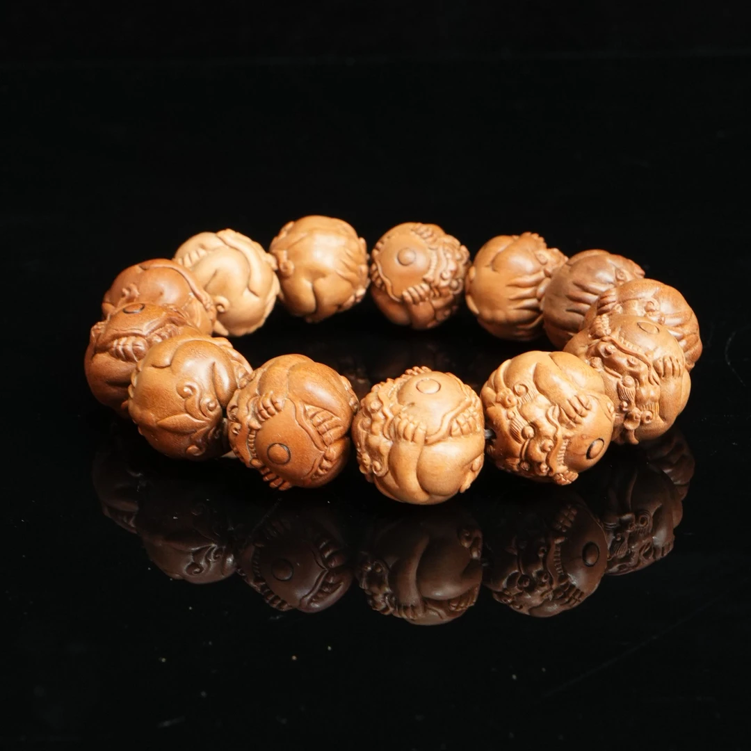 A2726 印度老山檀香如意兽手串 1.75cm 37.58g