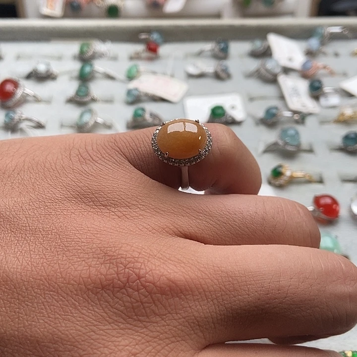 翡翠银S925镶嵌戒指