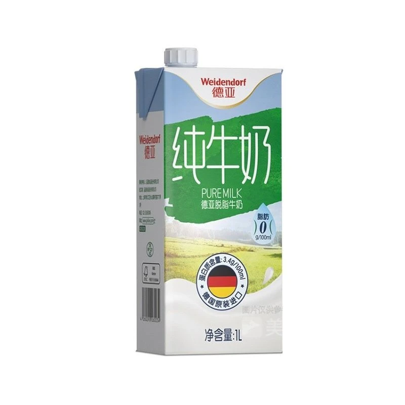 德亚脱脂纯牛奶 1000ml/盒