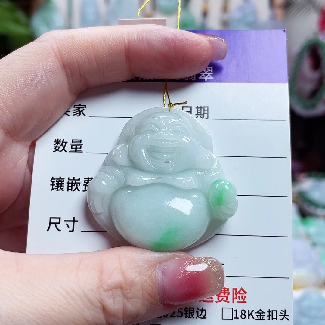 翡翠未镶嵌颈饰佛公32