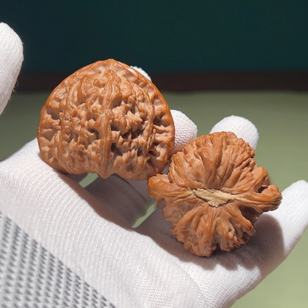 文玩核桃把件46白狮子三角白（微修）