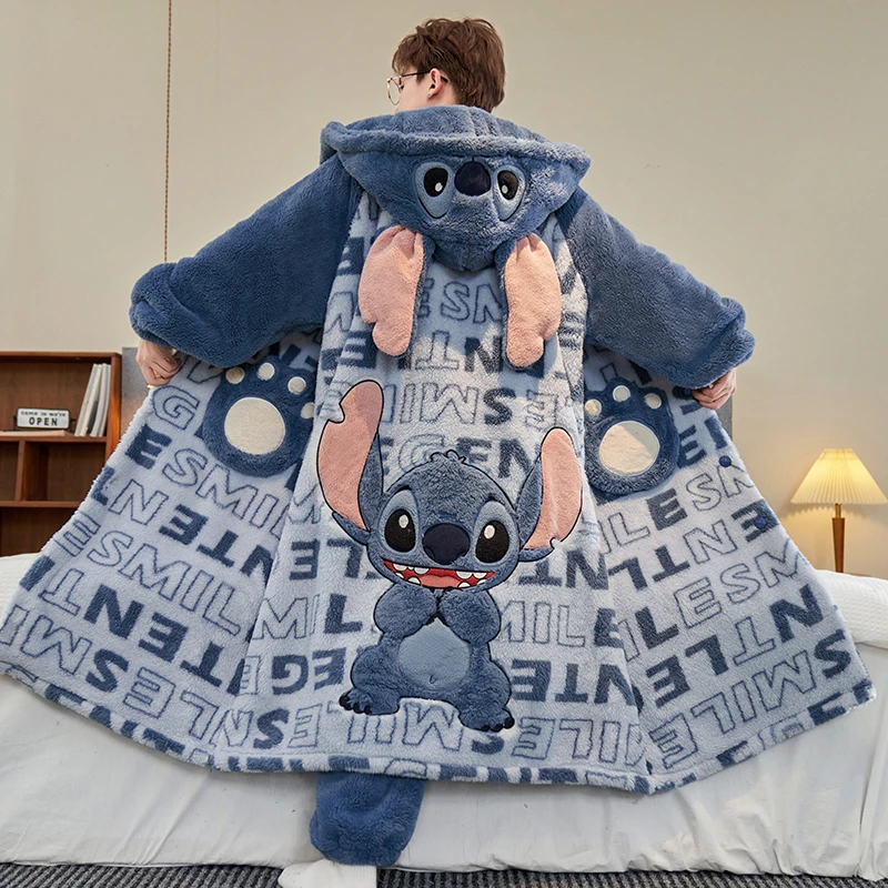 2025新款珊瑚绒睡袍男士睡衣秋冬季加厚加绒大码法兰绒家居服套装