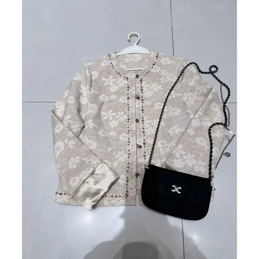 【三懿服饰】新中式国风提花外套2025春季新款高级感气质百搭-1191