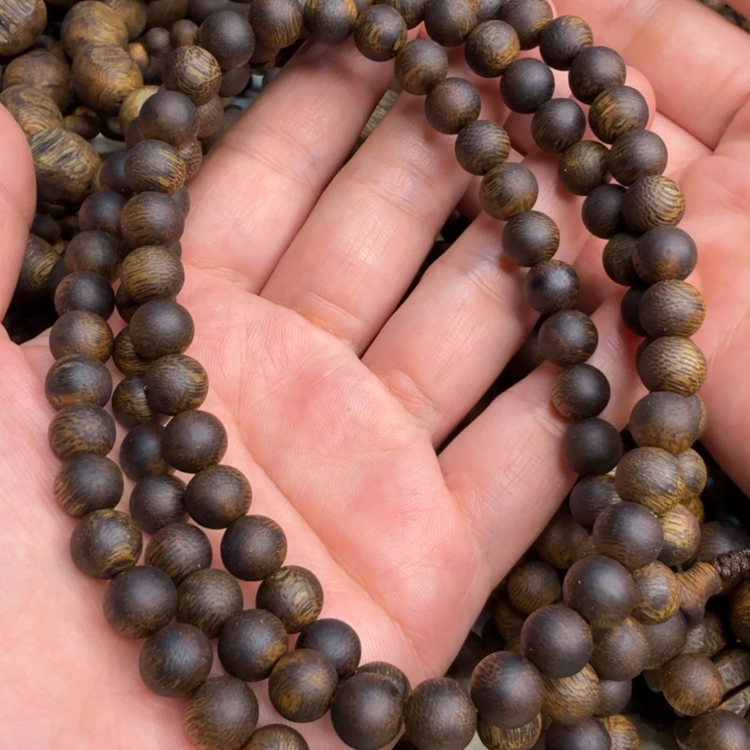 手串沉香虎*绿棋楠沉香圆珠0.8mm27克