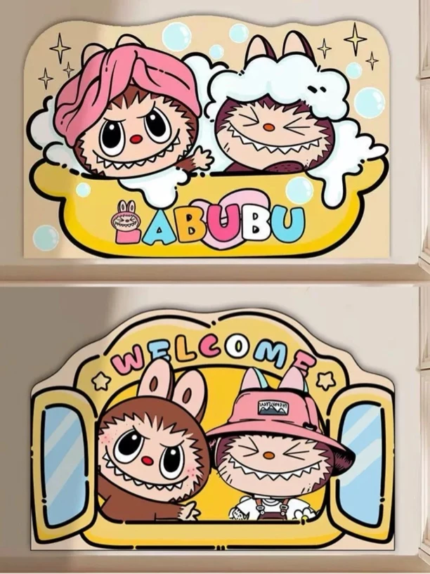 到手两件45*70cm拉布布硅藻泥底 新款儿童脚垫子 卡通