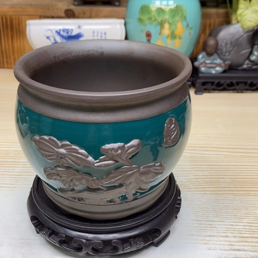 紫砂陶瓷花盆浮力