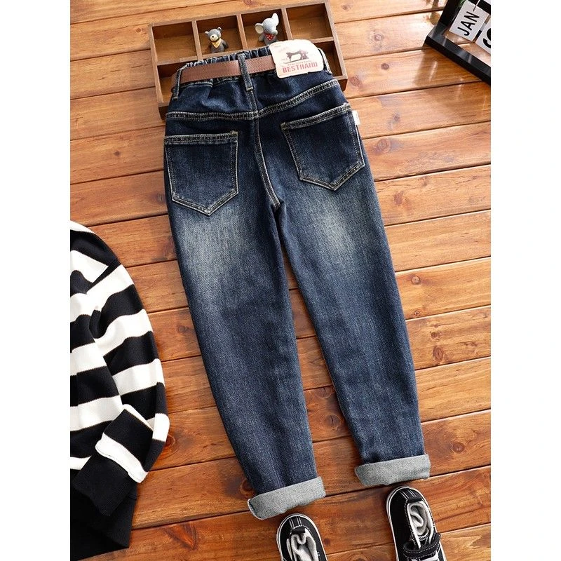 男童修身小脚牛仔裤子2024新款儿童男孩胖瘦中大童休闲弹力软牛仔