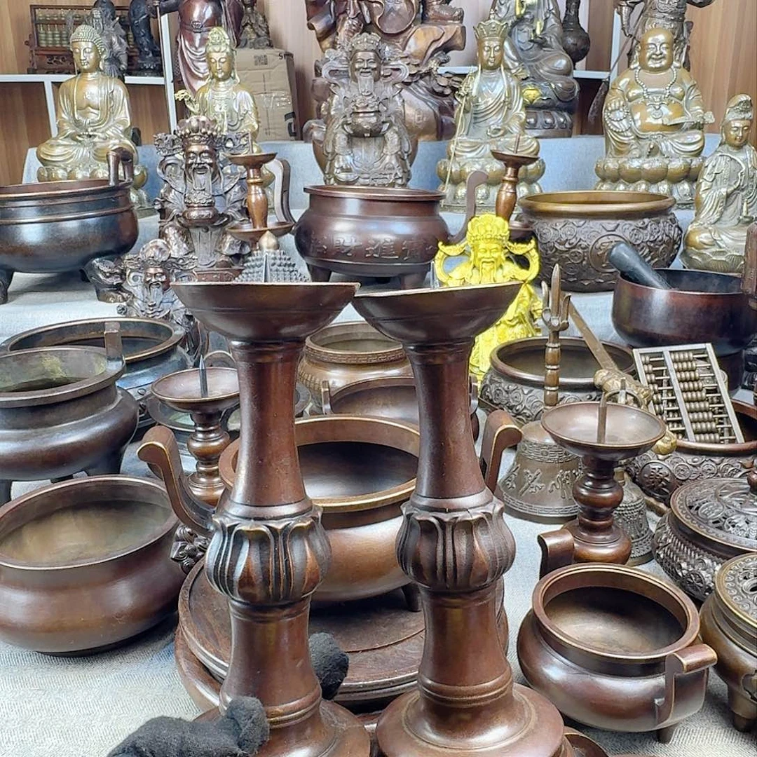 烛台纯铜工艺品摆件