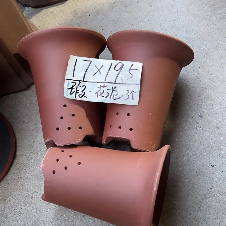紫砂花盆宜兴紫砂花盆厂家直销3只