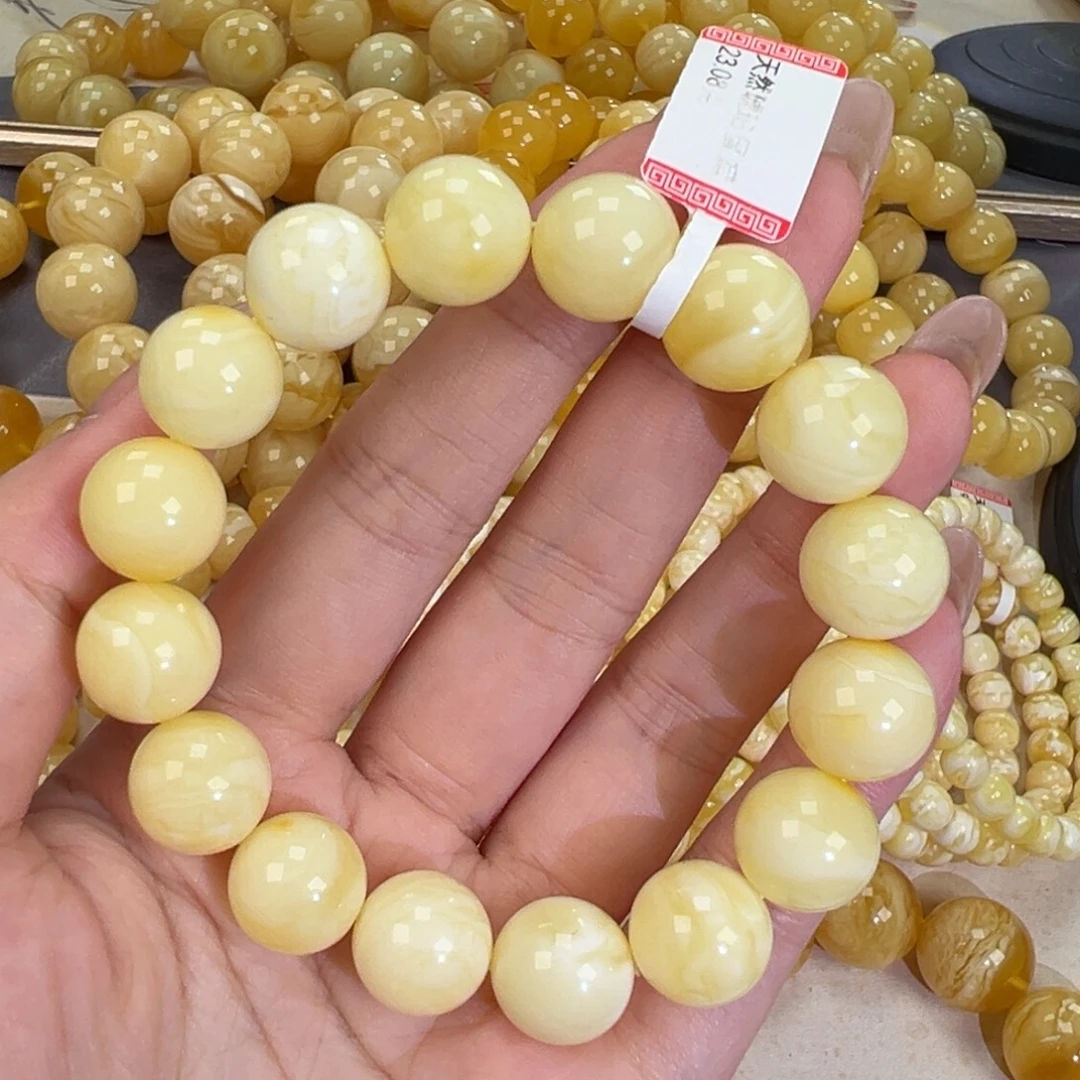 琥珀未镶嵌手链23白蜡