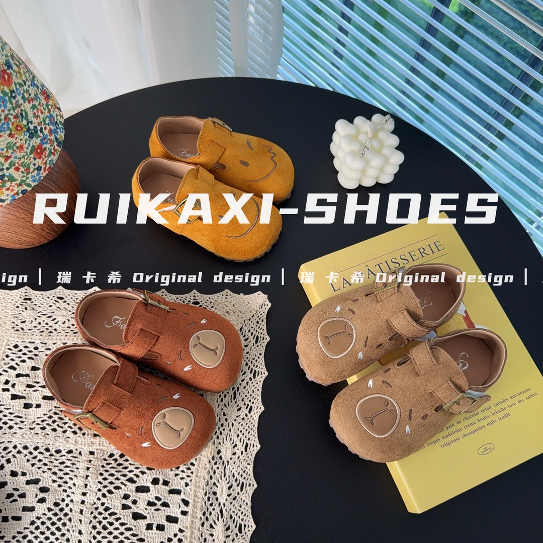 瑞卡希【色系超爱】女童小皮鞋2025春秋软底勃肯鞋儿童卡通公主鞋