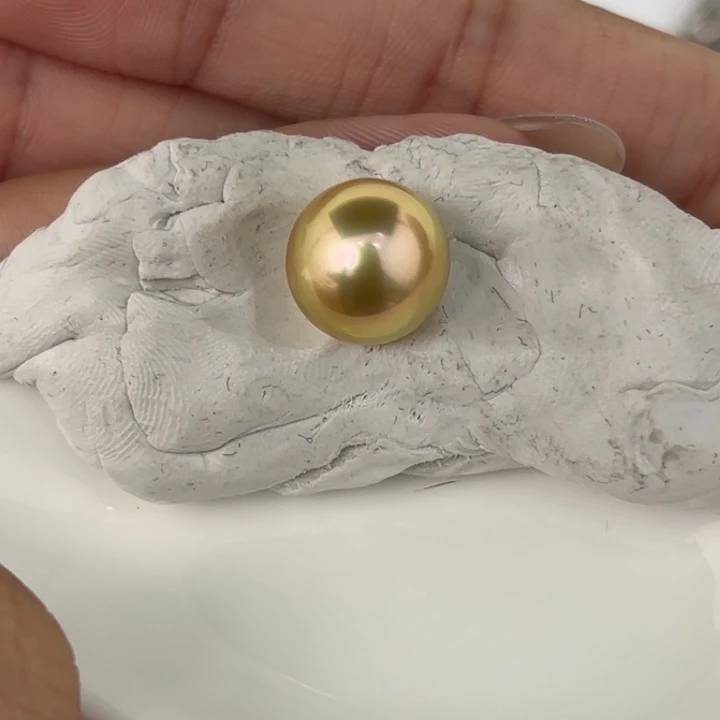 定制海水珍珠未镶嵌裸珠11-12金珠一颗