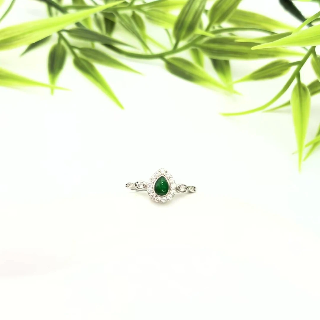 【专属】银镶水滴戒指YDA00735 多样性发其一