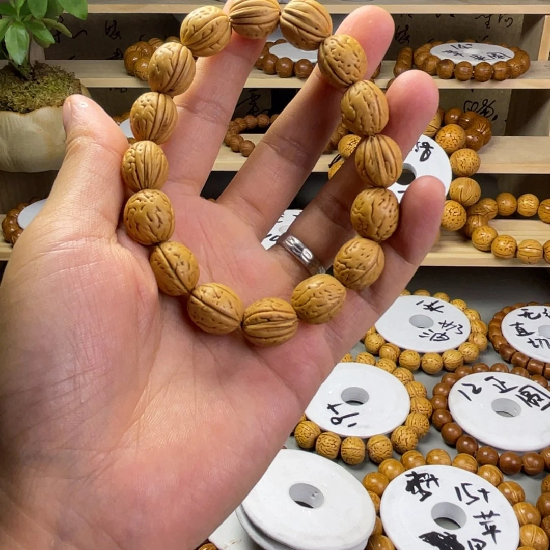 @***铺核桃手串/手链脑纹桃核原皮12+*12+*13+尺寸