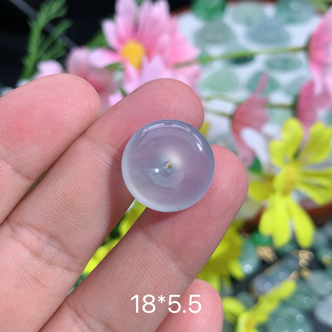 缅甸天然翡翠A货高冰种起光平安扣吊坠夏精美礼物玉石雕刻精致