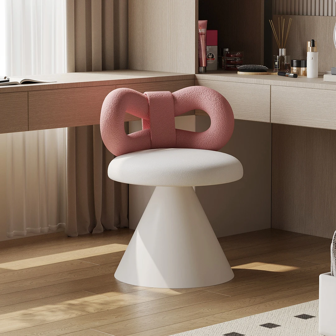 可旋转梳妆凳卧室家用梳妆台凳子现代简约奶油风小巧不占地化妆凳