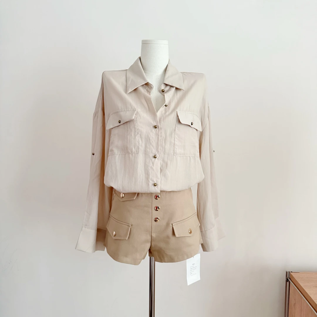 【定制莱塞尔天丝】廓形显瘦宽松百搭落肩衬衫松弛上衣