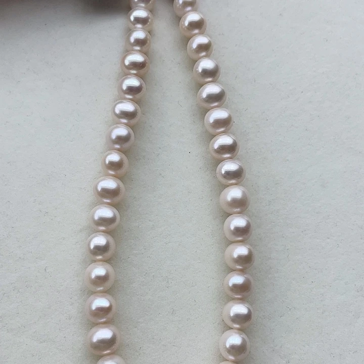 淡水珍珠颈饰银S925镶嵌卡9到10高品极光蔓塔玫瑰色