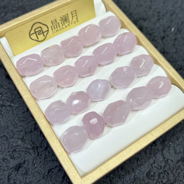 【晶澜月】T97天然粉水晶随形通孔单珠 多样性发其一