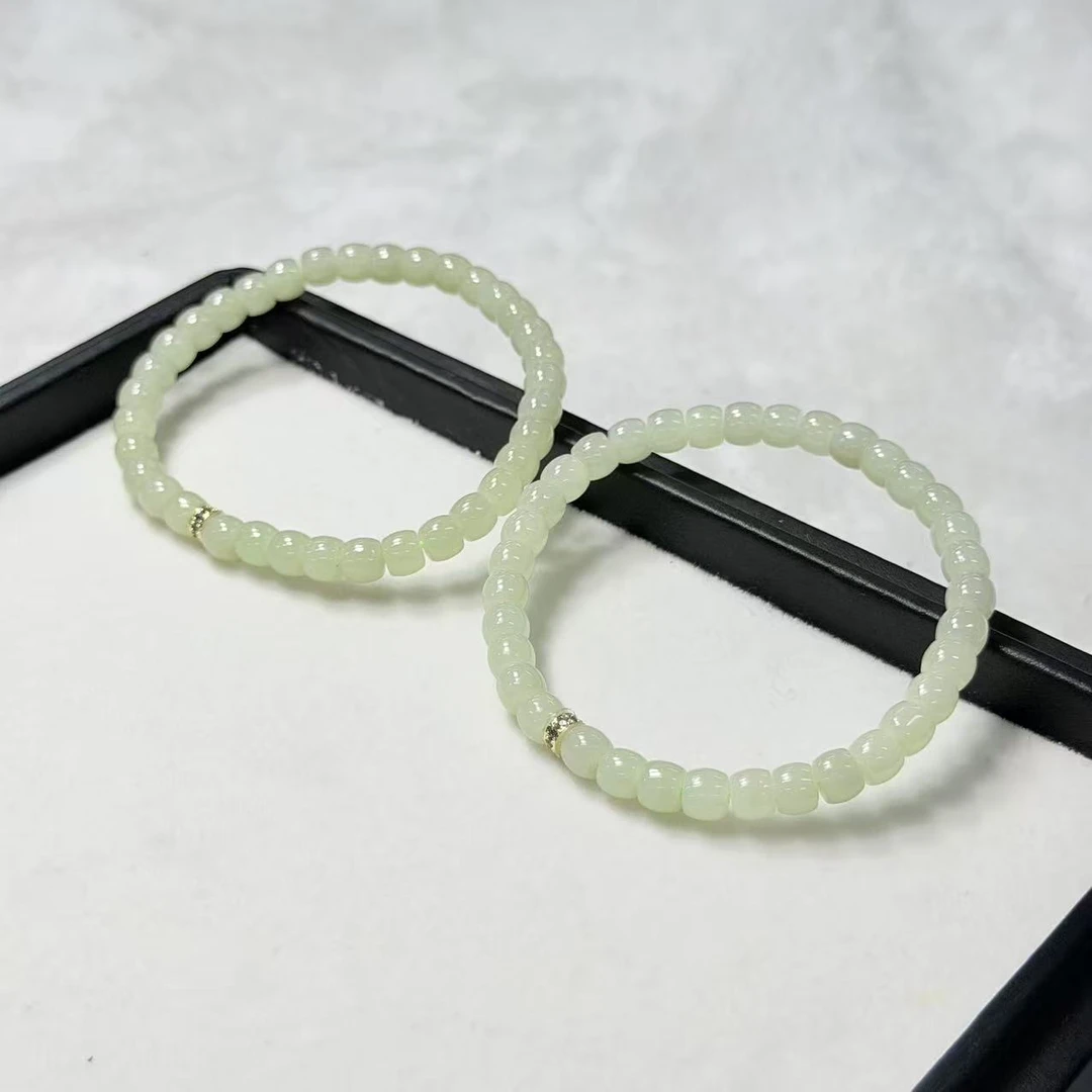 【睿泽赏宝】和田玉晴水手串 多样性发一/有瑕6*5mm KT0800362