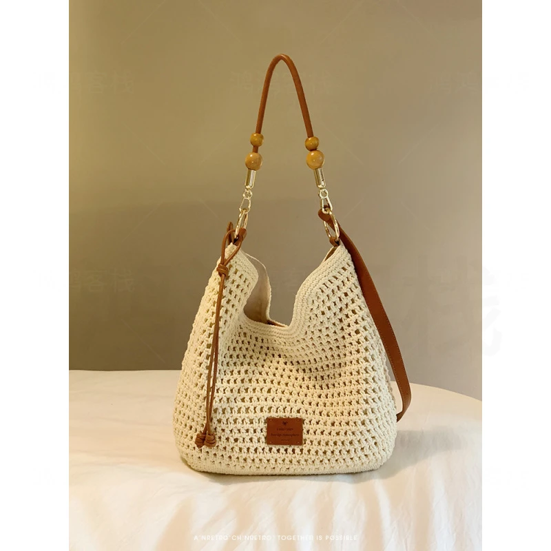 CANDYN KITE滨海周末托特包包女大容量夏天编织包草编单肩斜挎包